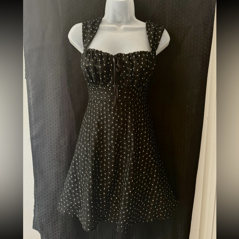 Black dress with floral pattern